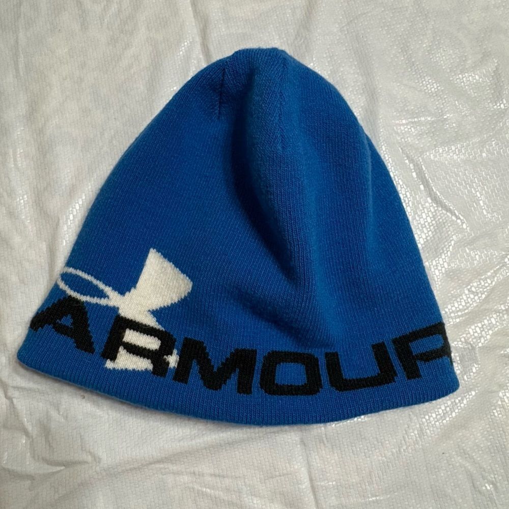 Under Armour Cold Gear Infrared Lined Blue Beanie Hat - Picture 4 of 9